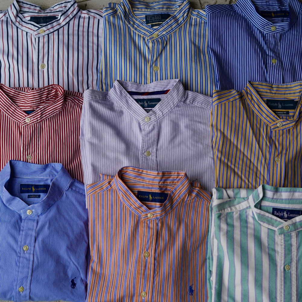 <SPAN> コートを脱いでシャツを羽織る。used Ralph Lauren リメイクシャツ </SPAN>