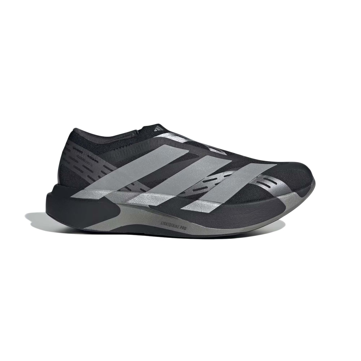 adidas / Adizero EVO SL Laceless LIGHTSTRIKEPRO Running (Core Black / Silver Metallic / Night Metallic)