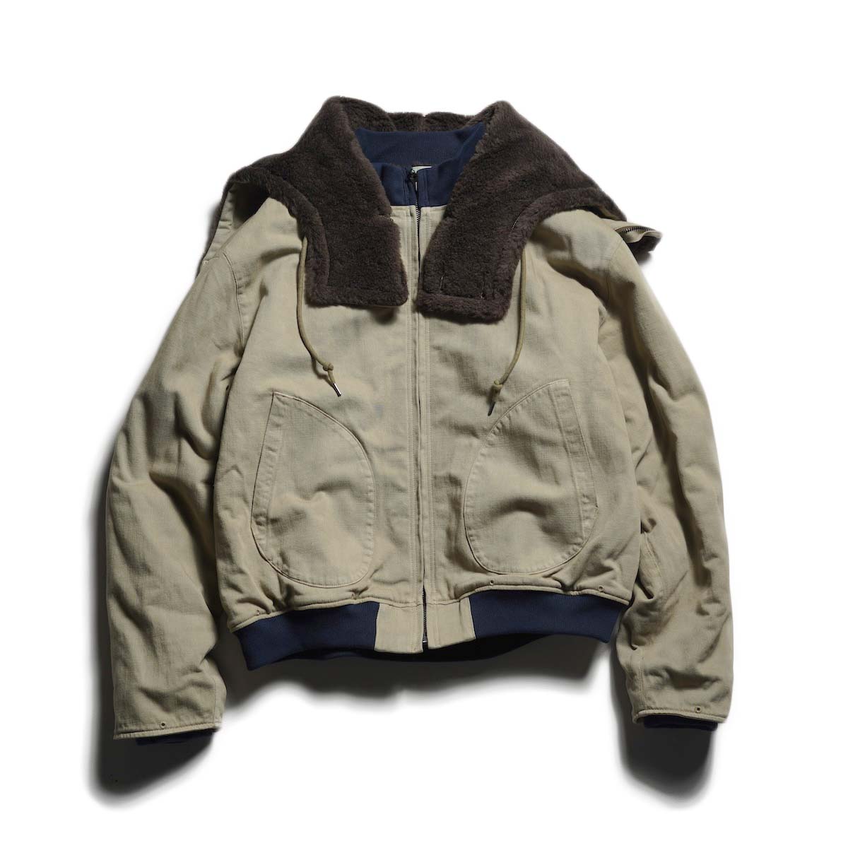 A.PRESSE / Vintage WW2 US Navy Deck Hooded Jacket (Beige)