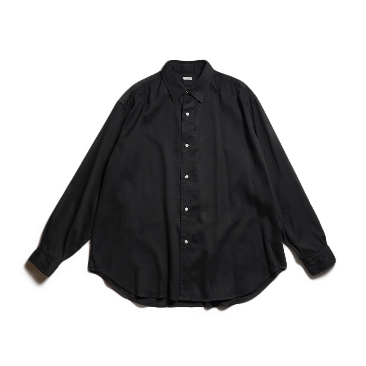 A.PRESSE / Double Weave Twill Regular Collar Shirts (Black)