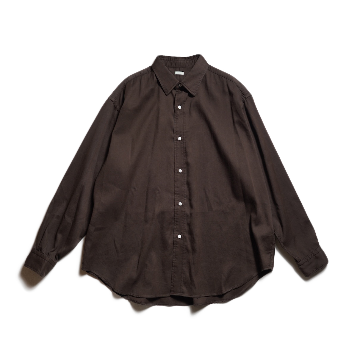 A.PRESSE / Double Weave Twill Regular Collar Shirts (D.Brown)