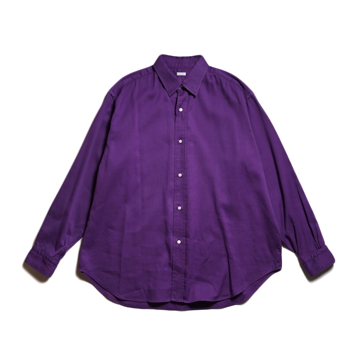 A.PRESSE / Double Weave Twill Regular Collar Shirts (Purple)