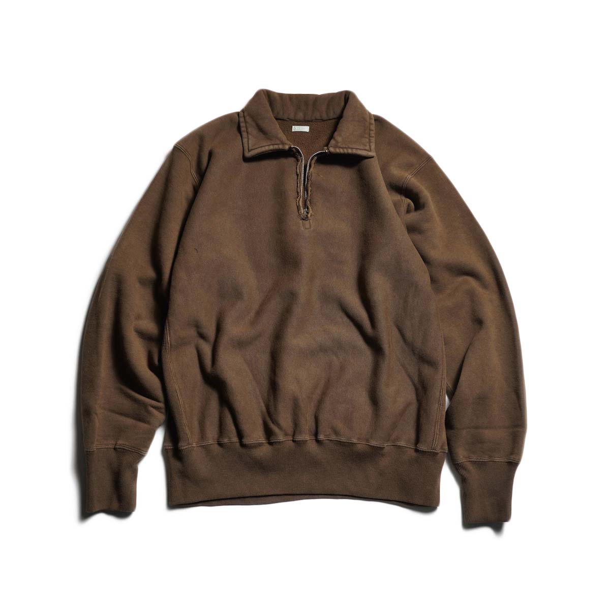 A.PRESSE /Vintage Half Zip Sweatshirt (Brown)