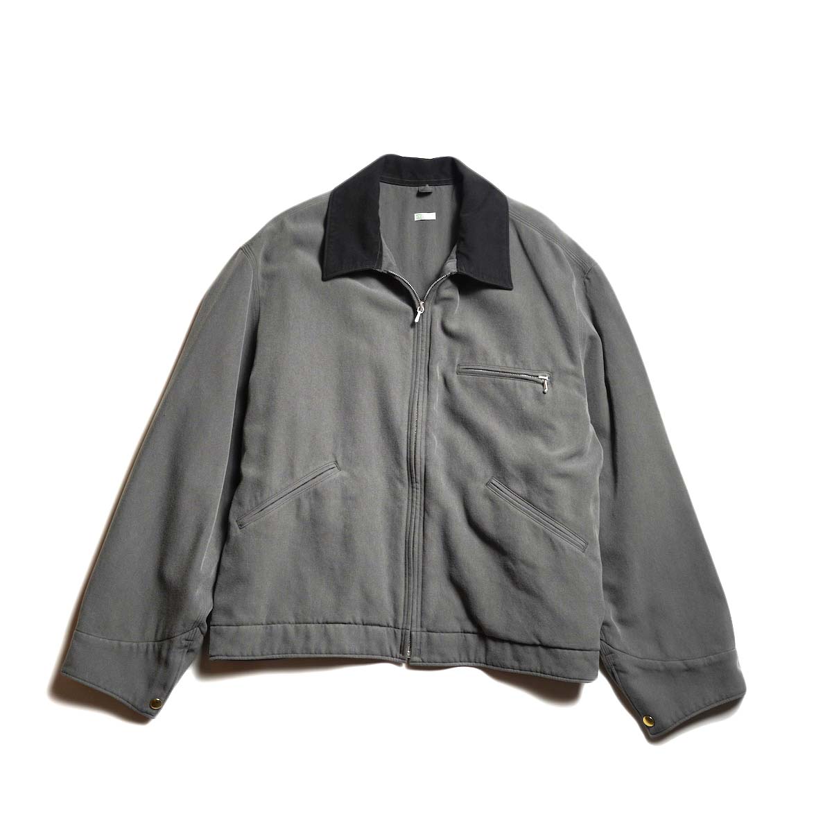 A.PRESSE / Vintage Silk Cotton Detroit Jacket  (Gray)