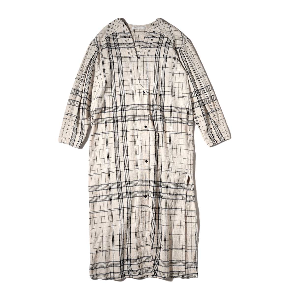 ARCHI / CHECKED SHIRTS GOWN (Natural)