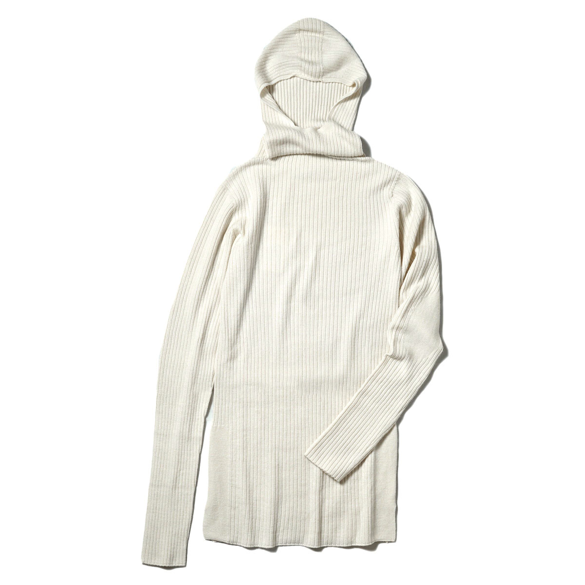 ARCHI / WHOLE GARMENT RIB KNIT HOODY (Off White)