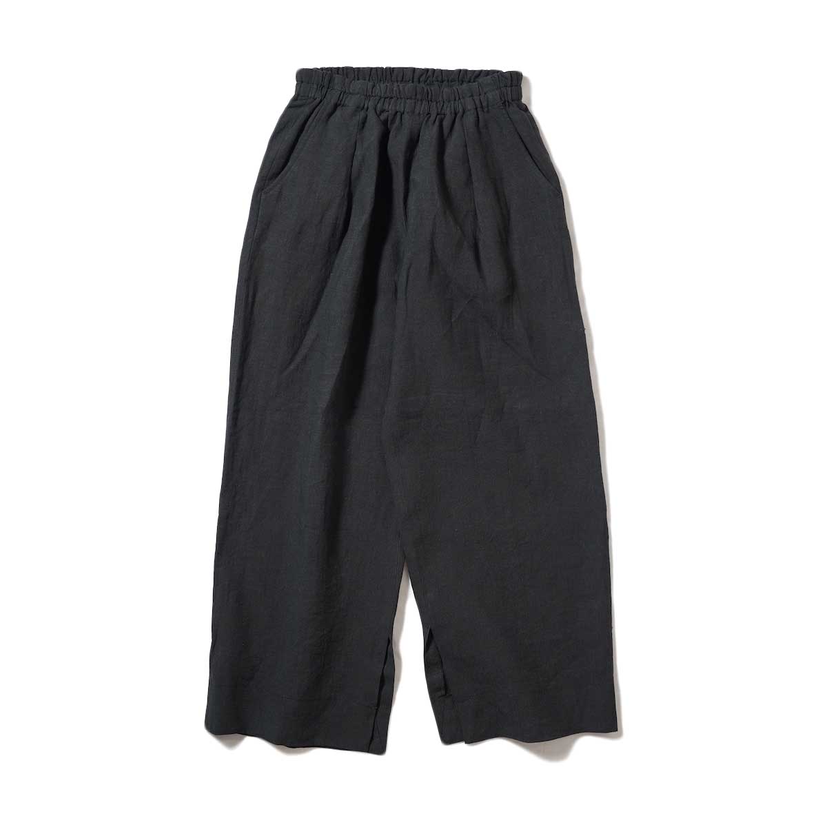 BLUEBIRD BOULEVARD / Vintage Linen Wide Easy Pants (Black)