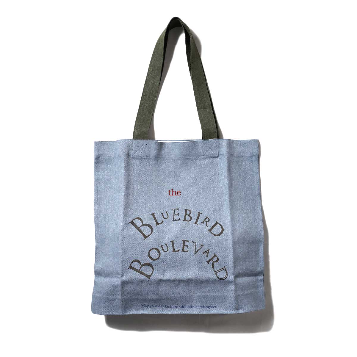 BLUEBIRD BOULEVARD / Linen Canvas Reusable Shopping Bag (Sax Blue)