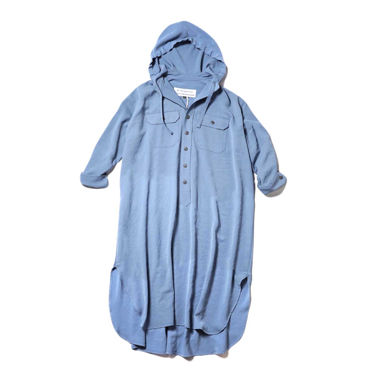 BLUEBIRD BOULEVARD / Washed Twill Hoodie Dress (Sax)