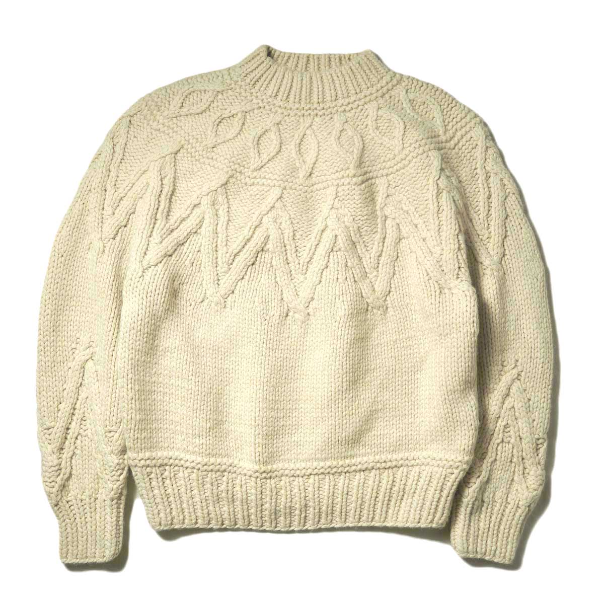 blurhms / Hand-knitted Solid Color Nordic Sweater (Ivory)