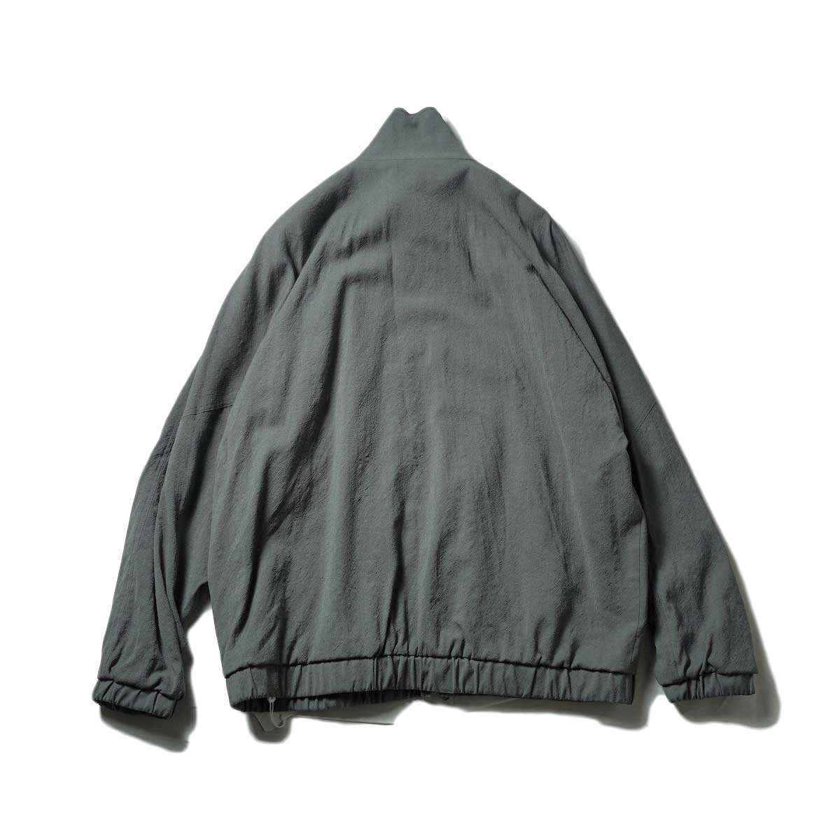 blurhms / Wool Rayon Silk Track Jacket (Dark Sage)背面