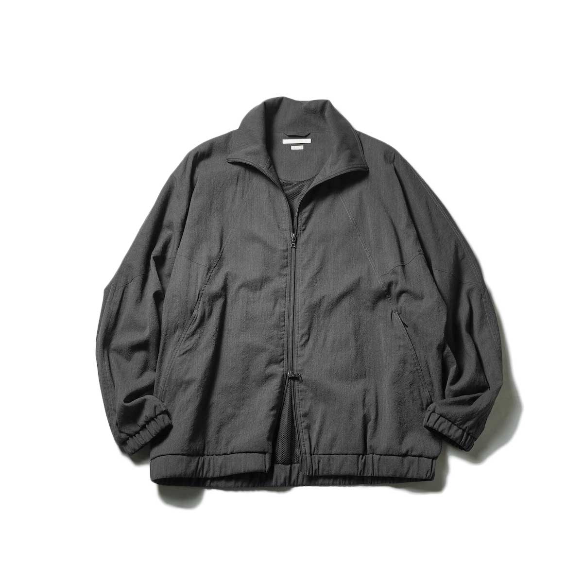 blurhms / Wool Rayon Silk Track Jacket (Heather Charcoal)正面