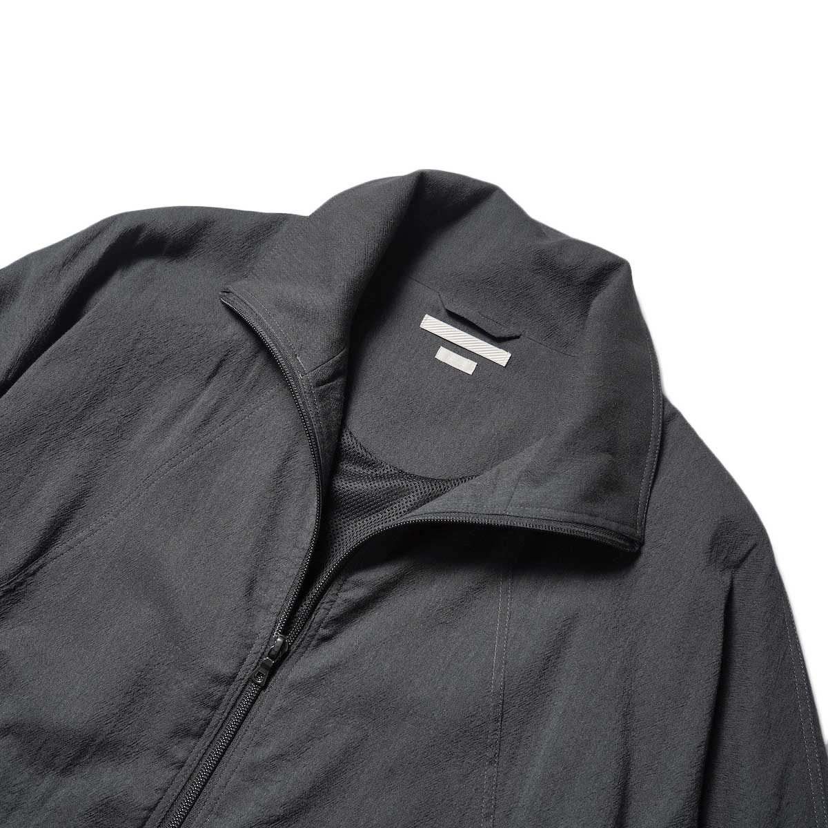 blurhms / Wool Rayon Silk Track Jacket (Heather Charcoal)襟