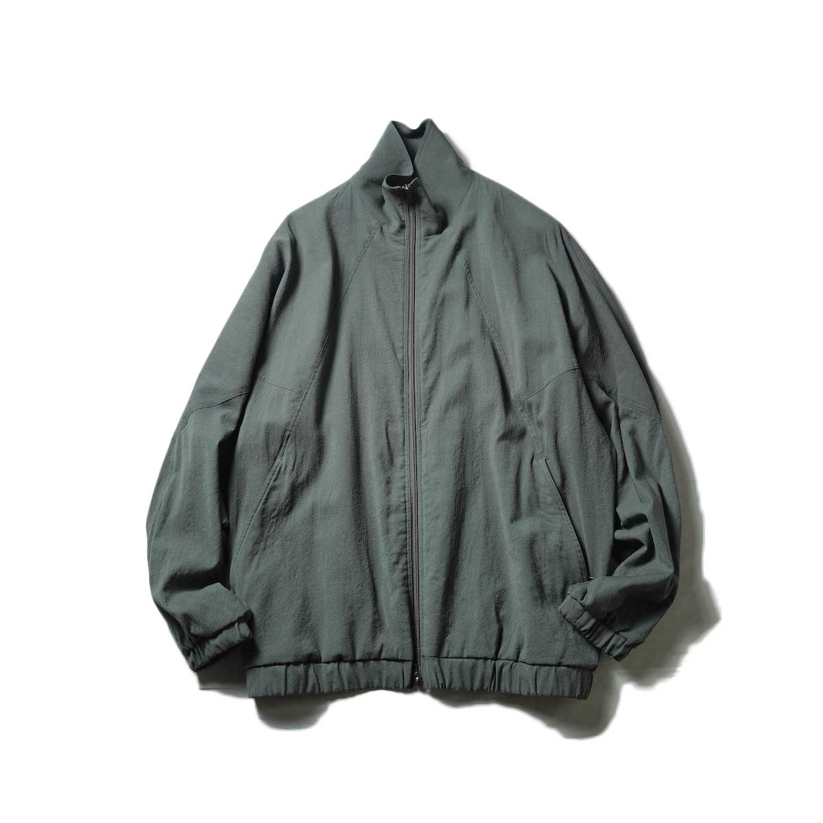 blurhms / Wool Rayon Silk Track Jacket (Dark Sage)