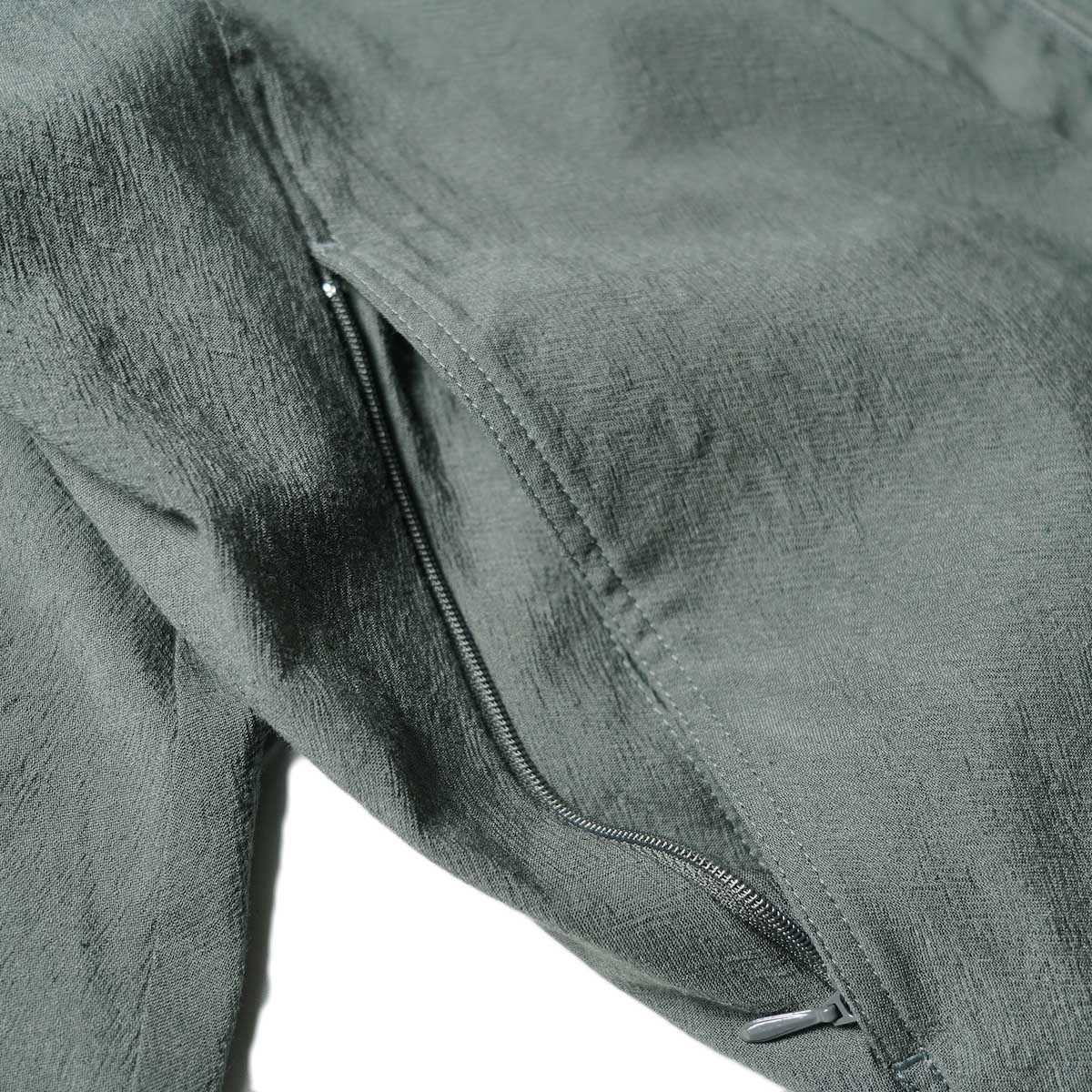 blurhms / Wool Rayon Silk Track Jacket (Dark Sage)ポケット