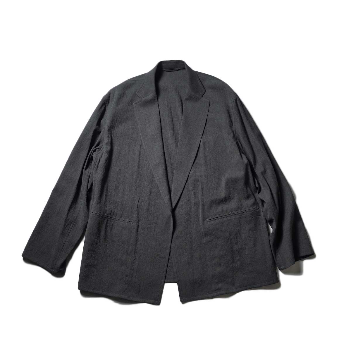 blurhms / Wool Rayon Silk Cardigan Jacket (Heather Charcoal)