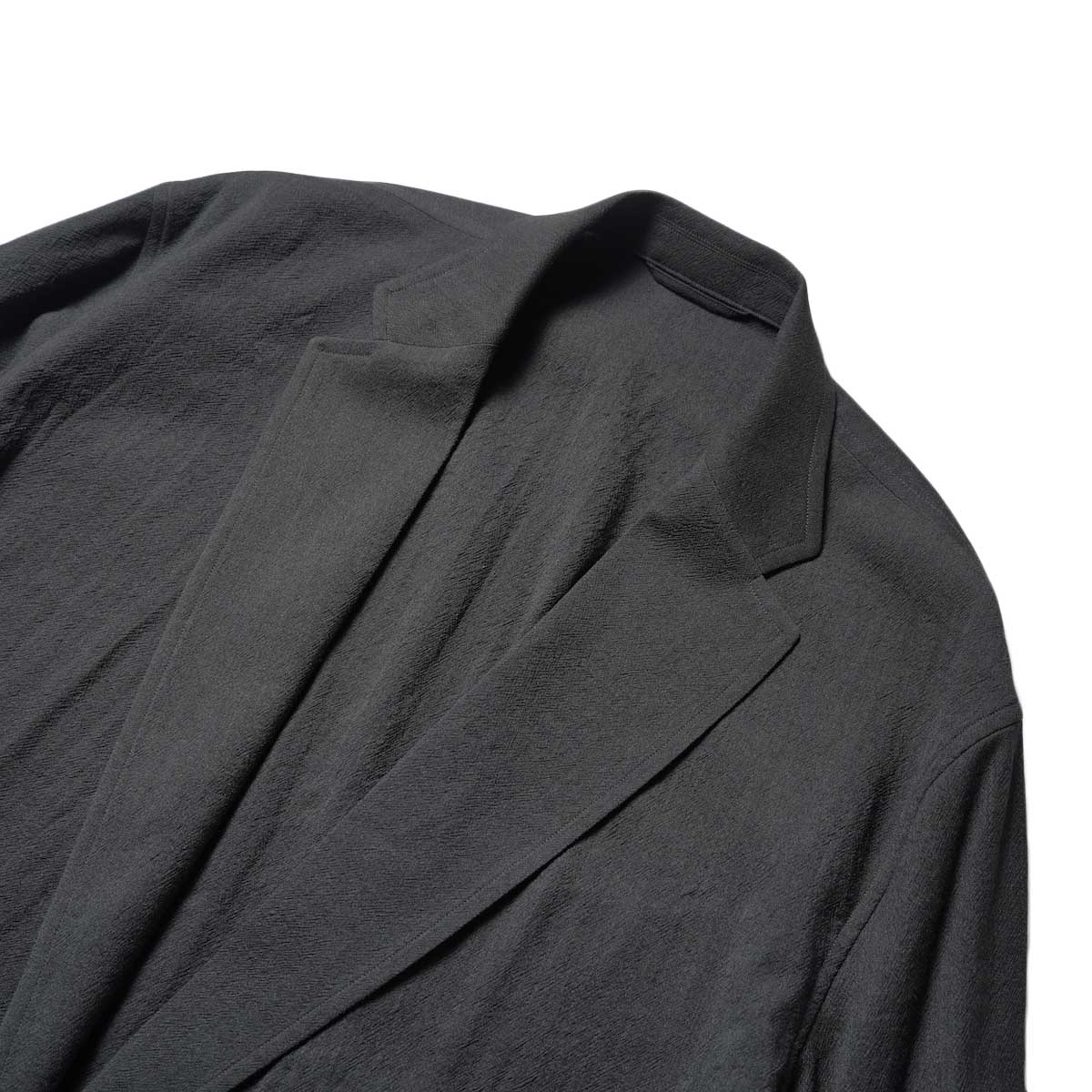 blurhms / Wool Rayon Silk Cardigan Jacket (Heather Charcoal)襟