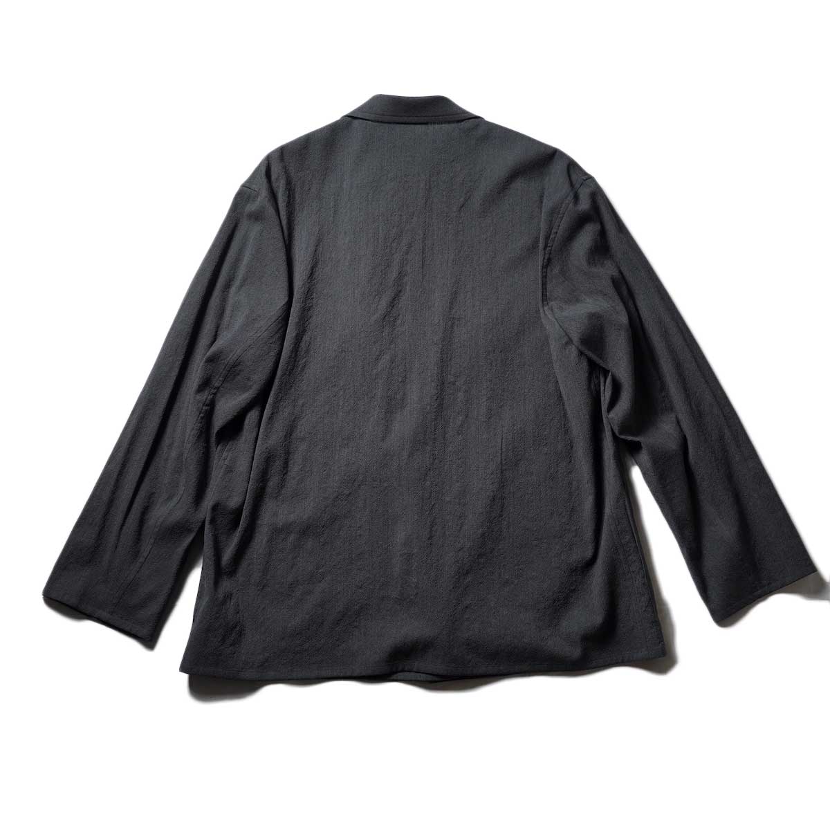blurhms / Wool Rayon Silk Cardigan Jacket (Heather Charcoal)背面