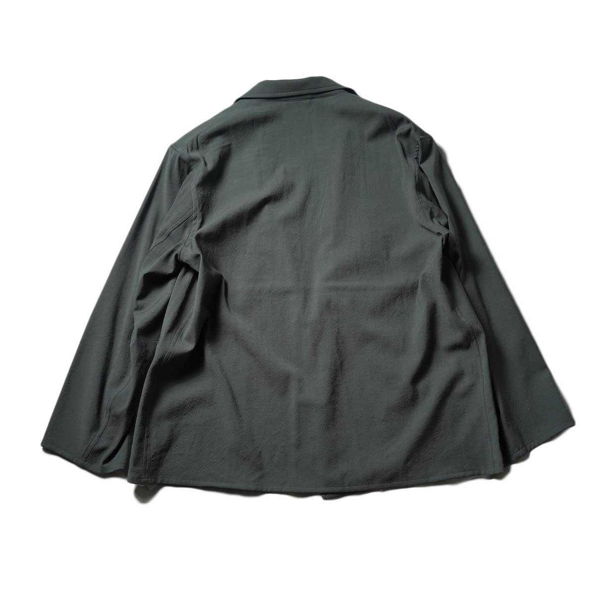 blurhms / Wool Rayon Silk Cardigan Jacket (Dark Sage)背面