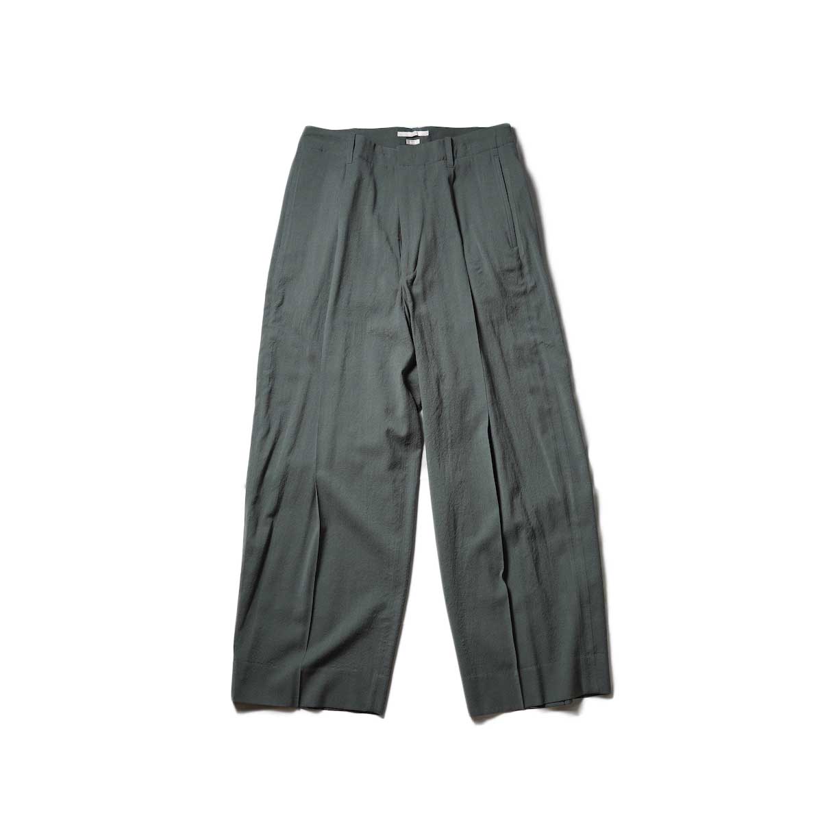 blurhms / Wool Rayon Silk Super Wide Slacks (Dark Sage)