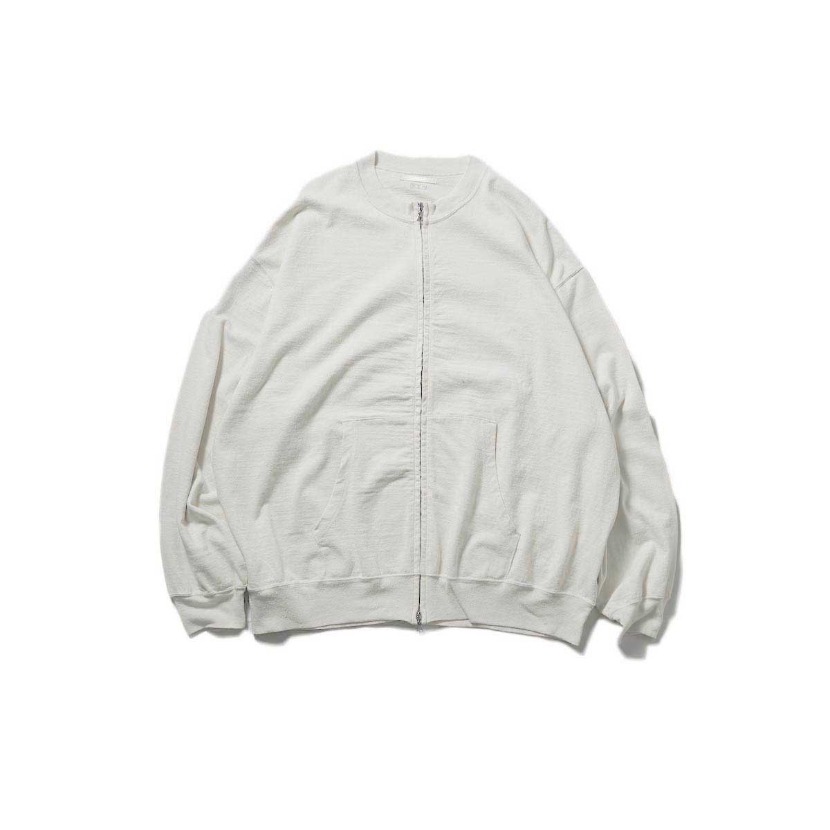 blurhms / C/Silk Nep Crew-zip (Ivory)