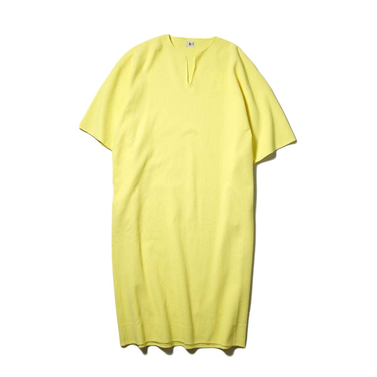 blurhms ROOTSSTOCK / Rough & Smooth Thermal Over-neck Dress (Pale Yellow) 正面
