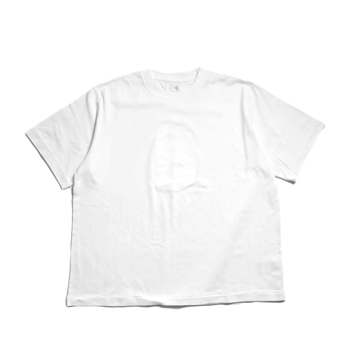 blurhms ROOTSTOCK/ bd Print Tee WIDE (White×White-PT)