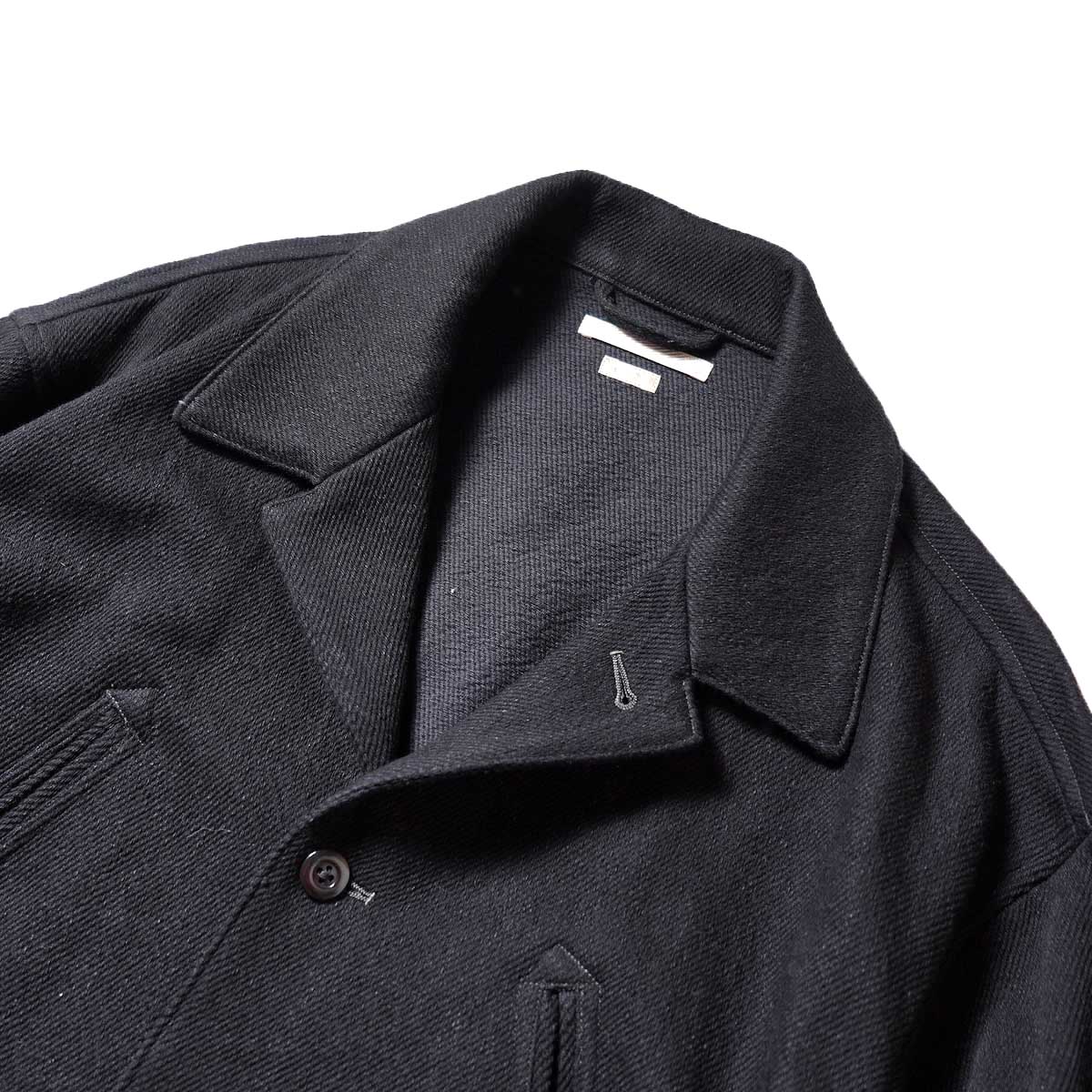 blurhms / Cotton Drill Bush Jacket (Black)襟