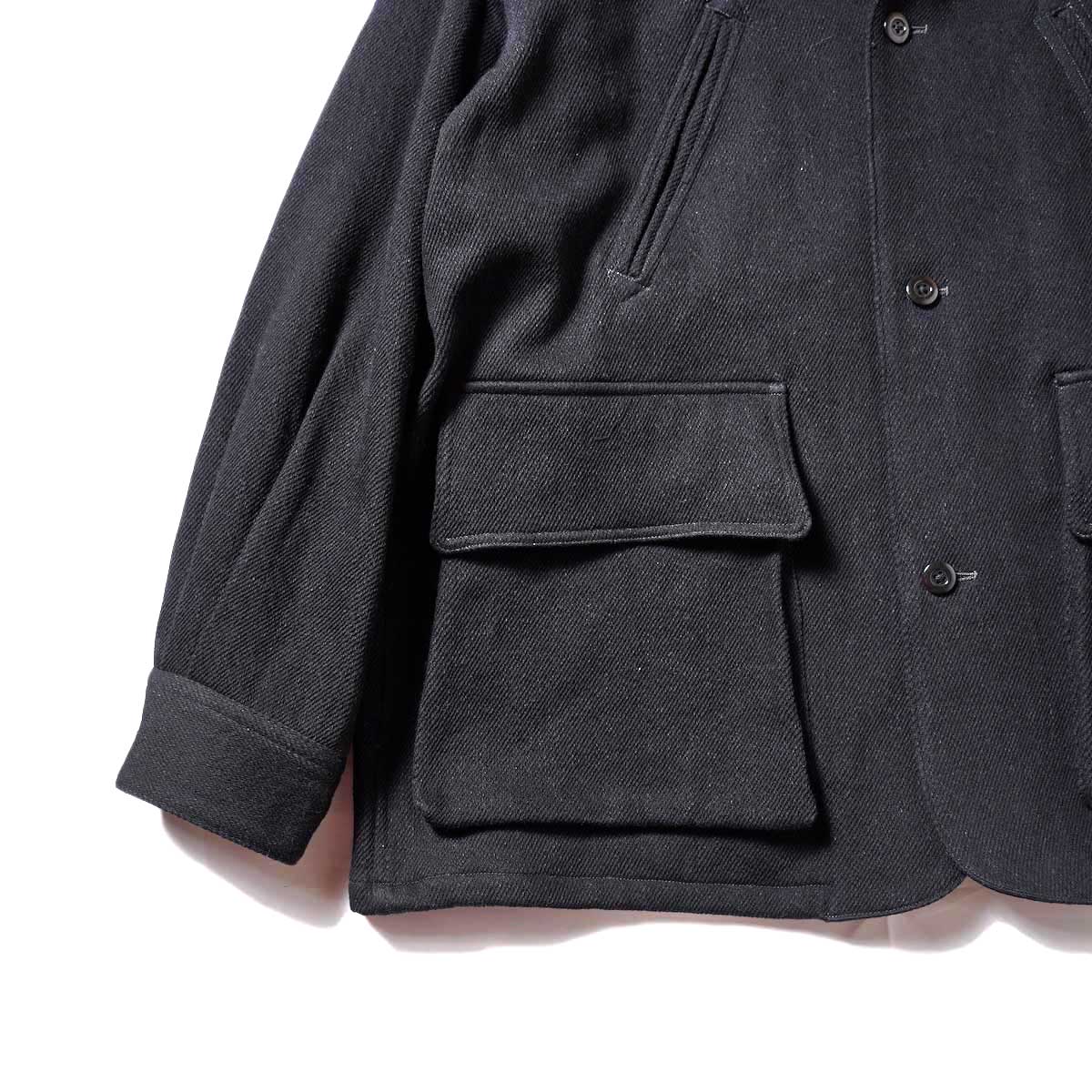 blurhms / Cotton Drill Bush Jacket (Black)裾、袖