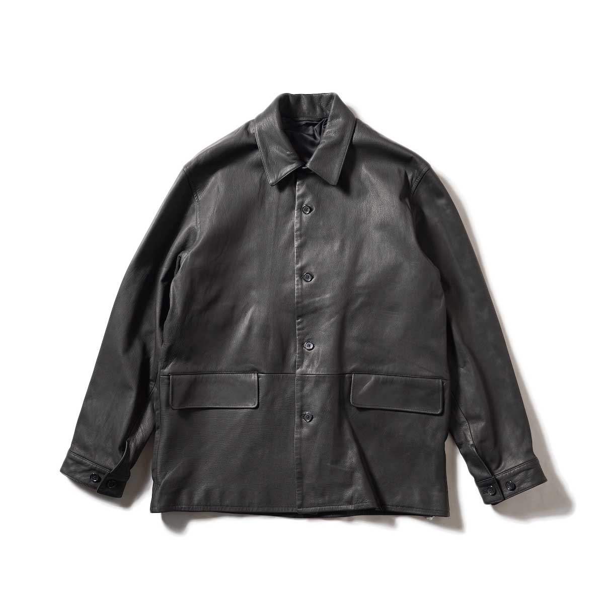 blurhms / Goat Leather Jacket (Grain-Black)