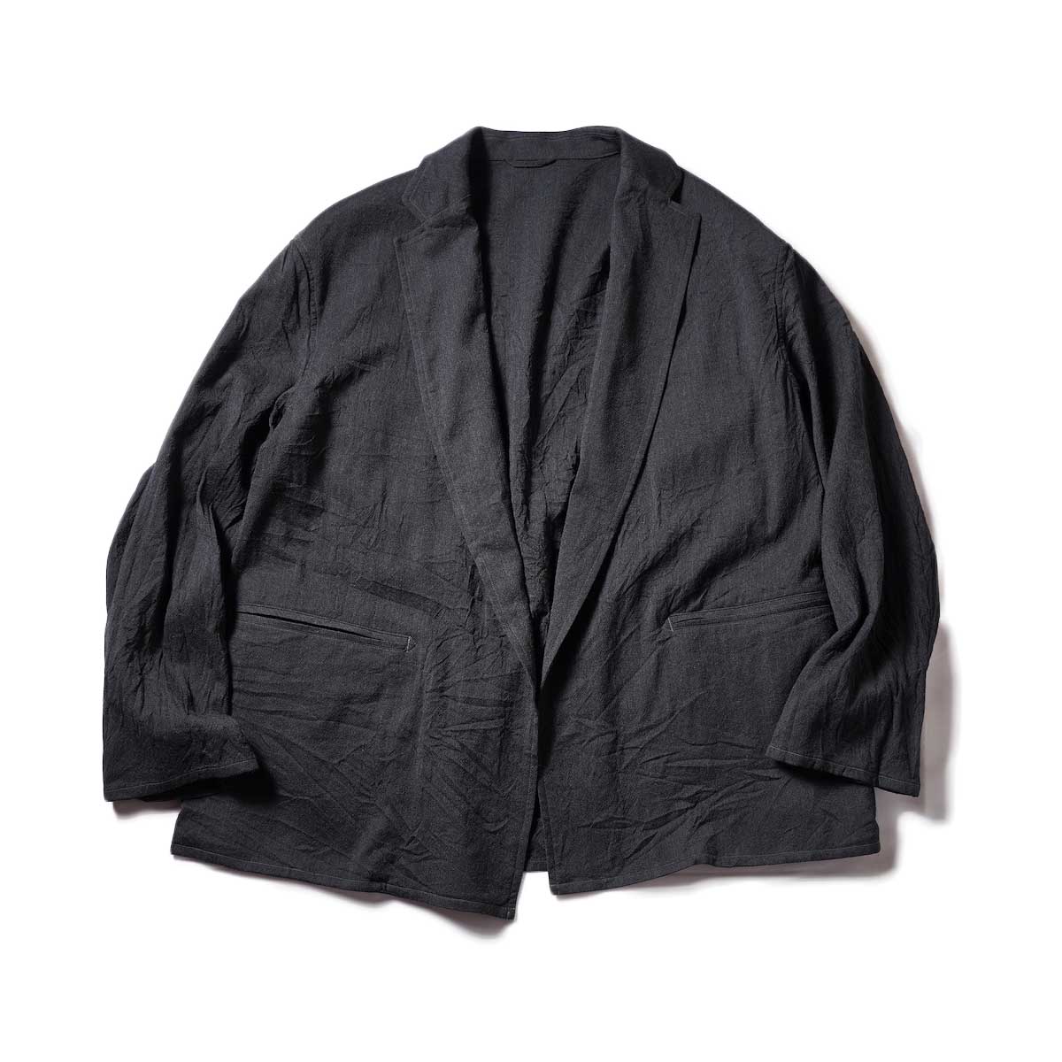 blurhms / Silk Wool Tropical Cardigan Jacket (Heather Charcoal)