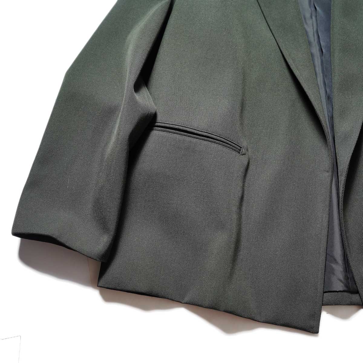 blurhms / Wool Surge Cardigan Jacket (Khaki Grey)ポケット