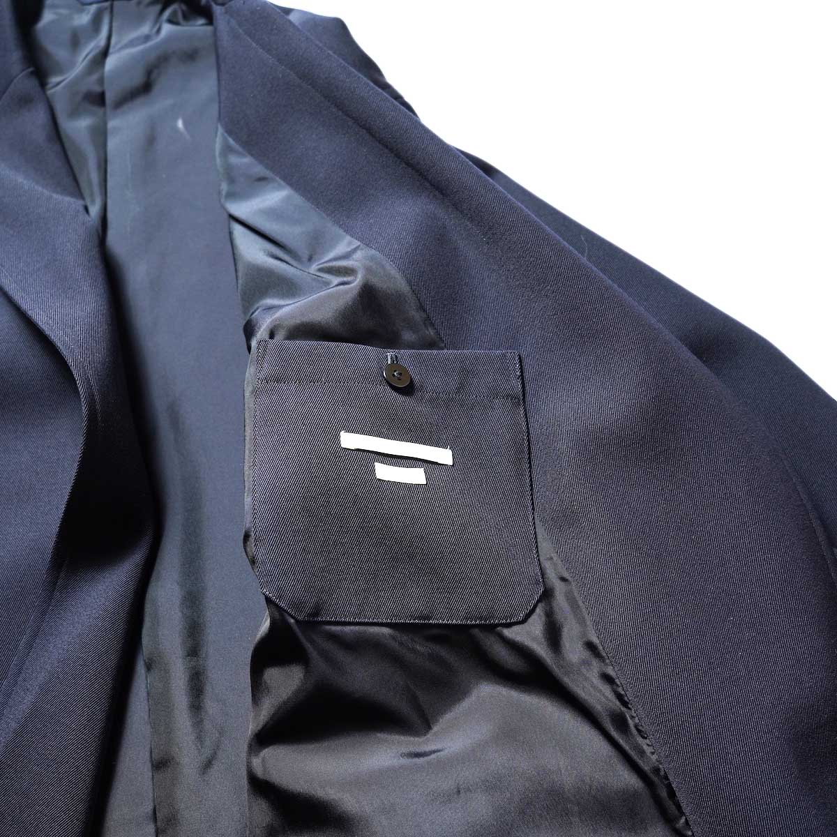 blurhms / Wool Surge Cardigan Jacket (Dark Navy)内ポケット