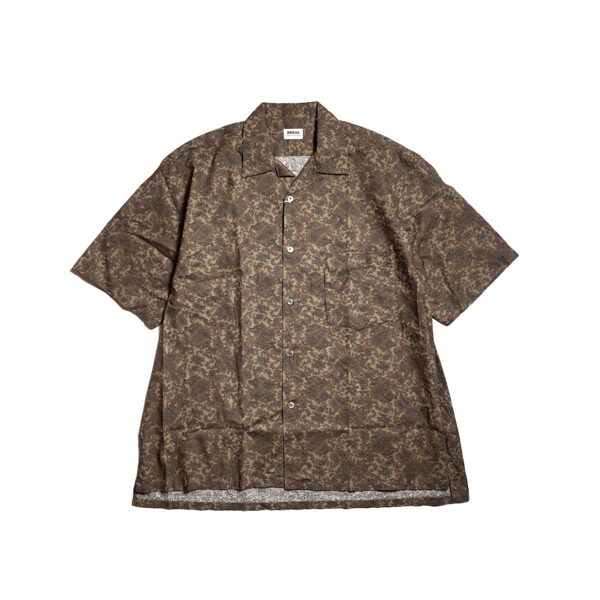 BRENA / BRAZE S/S - 6oz LINEN PAISLEY PRINT (Brown)