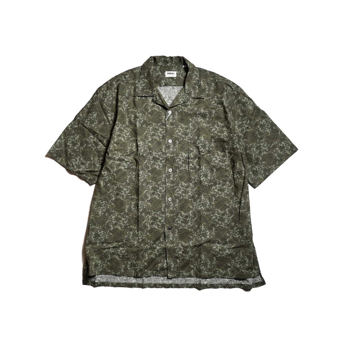 BRENA / BRAZE S/S - 6oz LINEN PAISLEY PRINT (Green)
