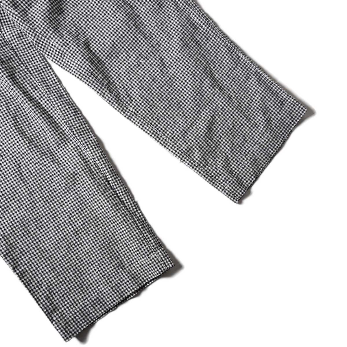 BRENA / Coq Pants - Linen Cotton French Work Chk (Black Gingham) 裾