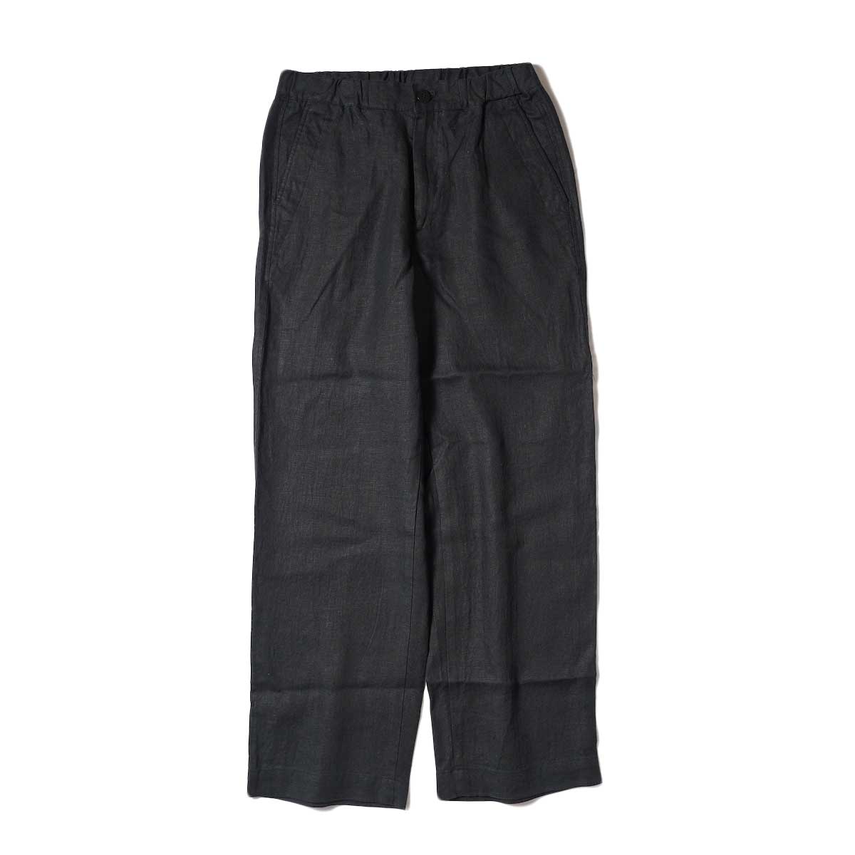 BRENA / Coq Pants - French Linen Canvas (Black) 正面