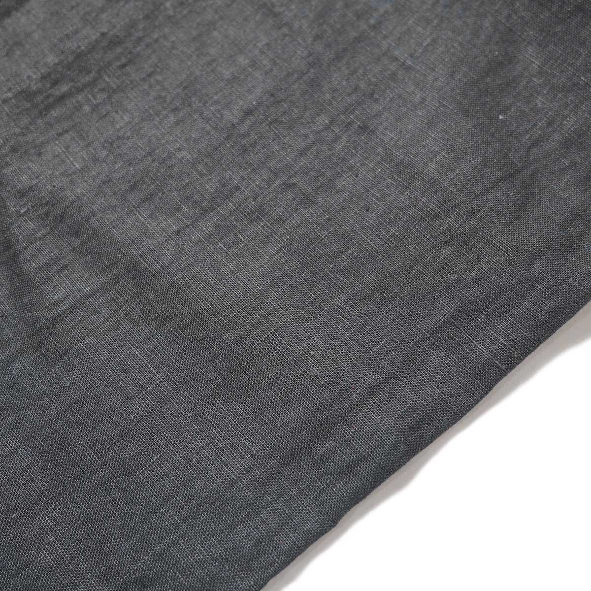 BRENA / Coq Pants - French Linen Canvas (Black) 生地アップ