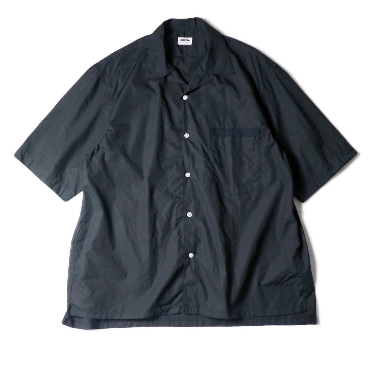 BRENA / OC-SS (Open Collar Shirt) Black正面