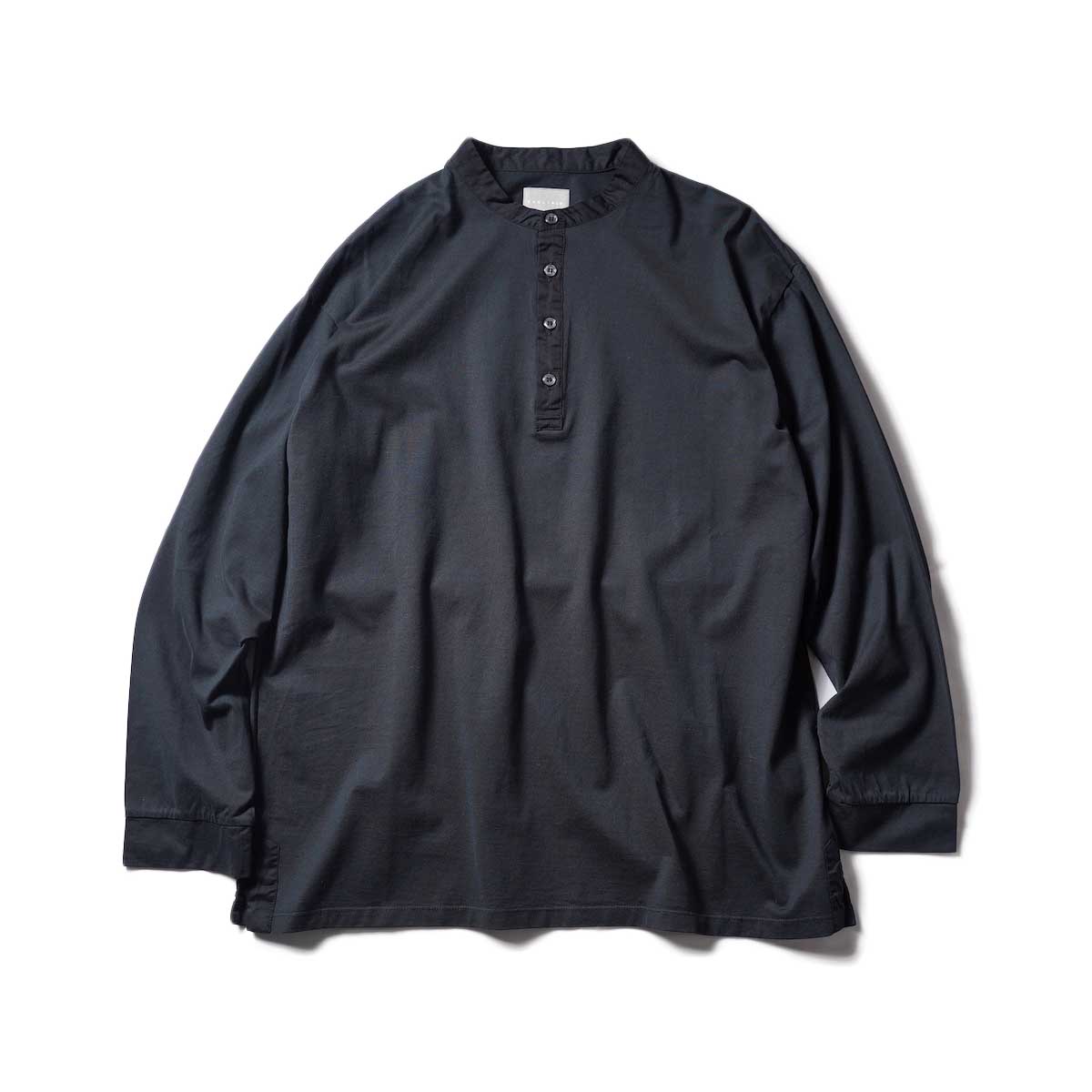 CURLY / BAND COLLAR L/S TEE (Black)