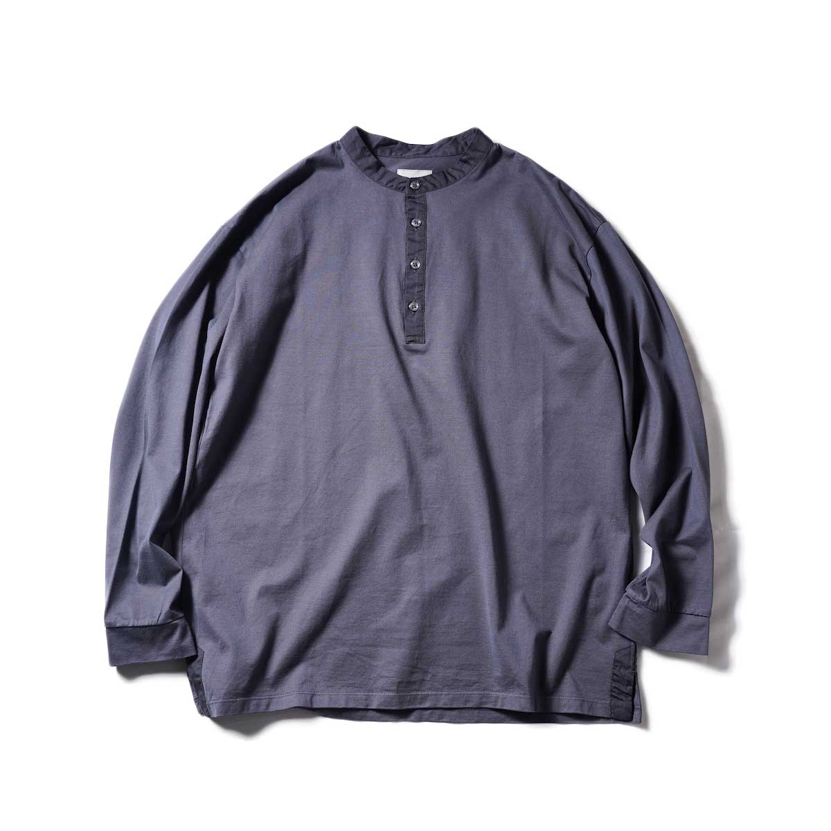 CURLY / BAND COLLAR L/S TEE (Charcoal)