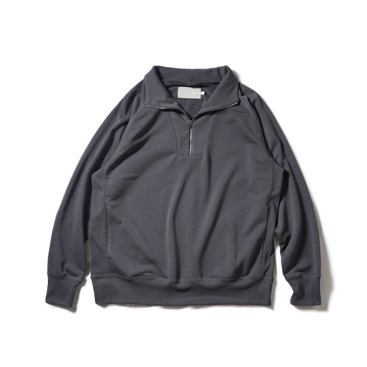 CURLY / DRY FRENCH TERRY HALF ZIP (Charcoal)