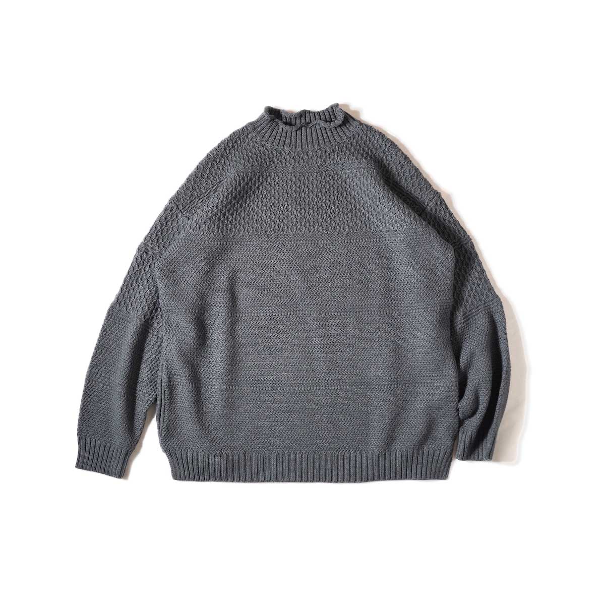 CURLY / BIG SILHOUETTE WAFFLE P/O KNIT (Gray)