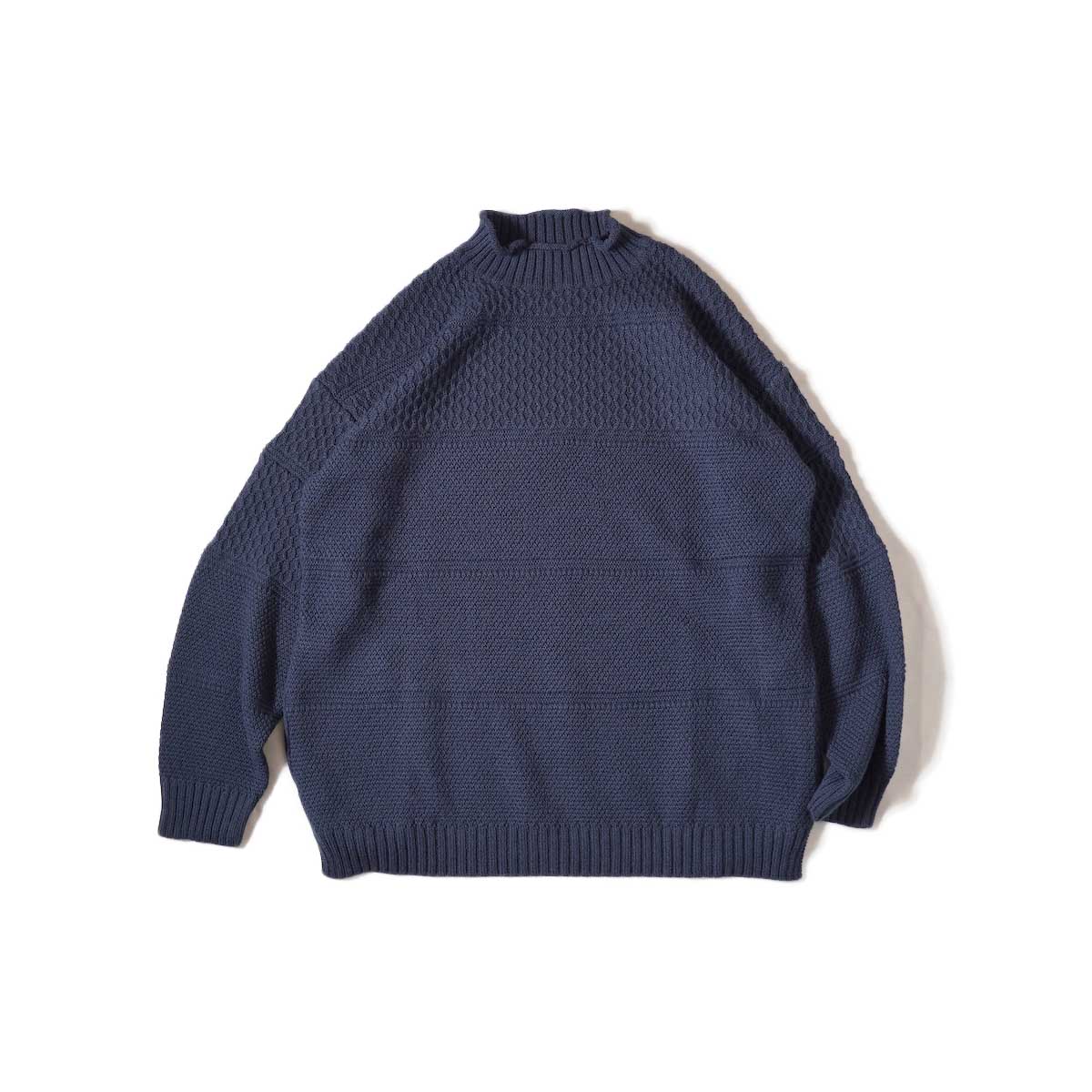 CURLY / BIG SILHOUETTE WAFFLE P/O KNIT (Navy)