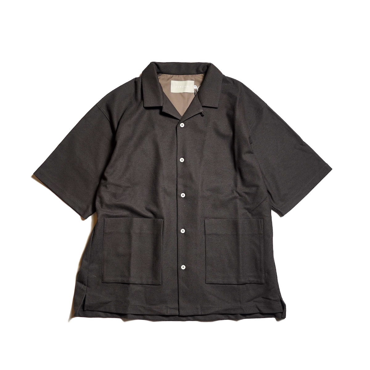 CURLY&amp;Co. / BIRD'S EYE JERSEY OPEN-COLLAR SHIRT (D.Brown)