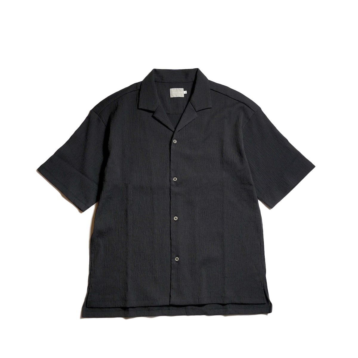 CURLY&amp;Co. / STRIPE CRAPE SHIRT (Black)