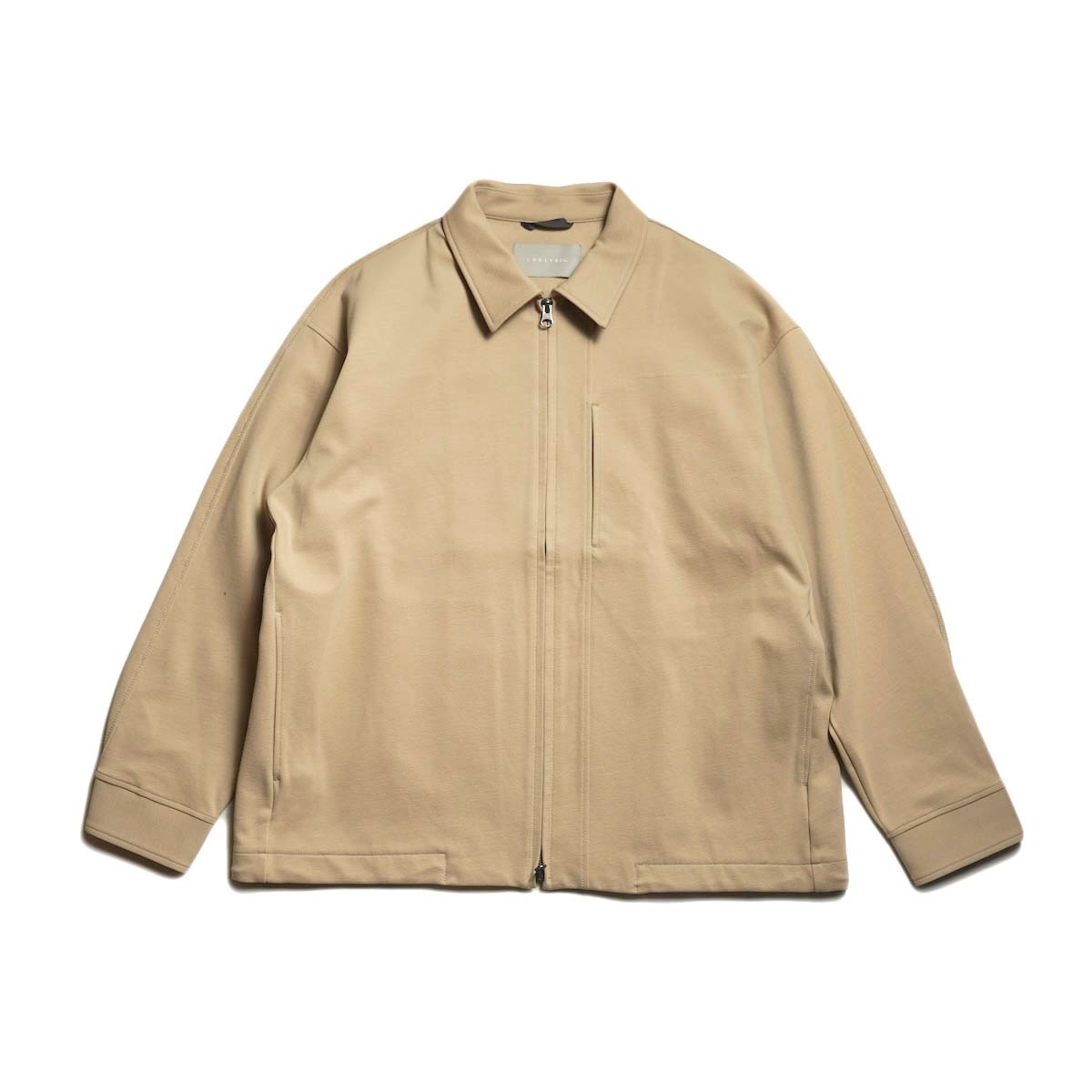 CURLY&amp;Co. / KNIT CHINO-CLOTH ZIP-UP BLOUSON (Khaki)