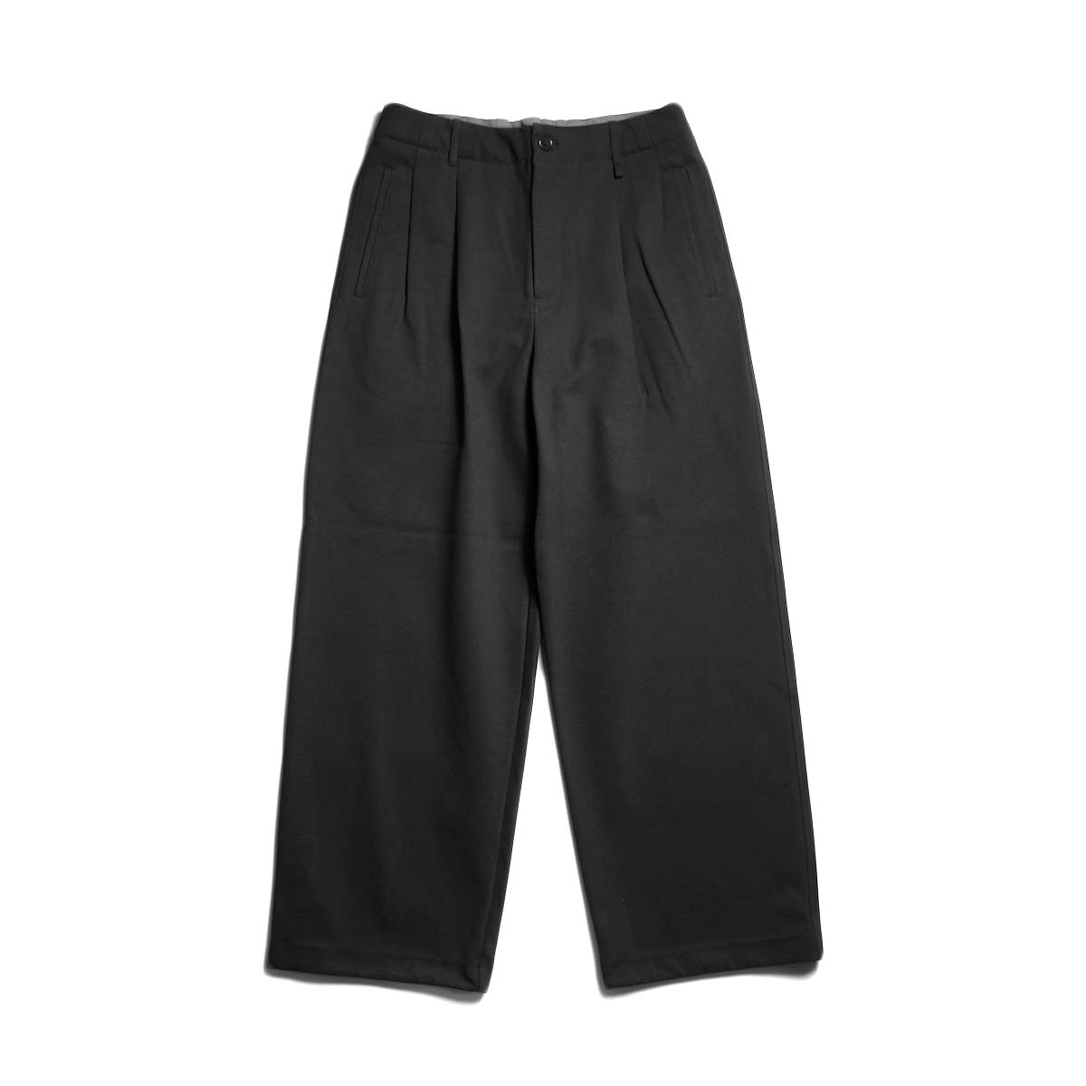 CURLY&amp;Co. / KNIT CHINO-CLOTH PANTS (Black)