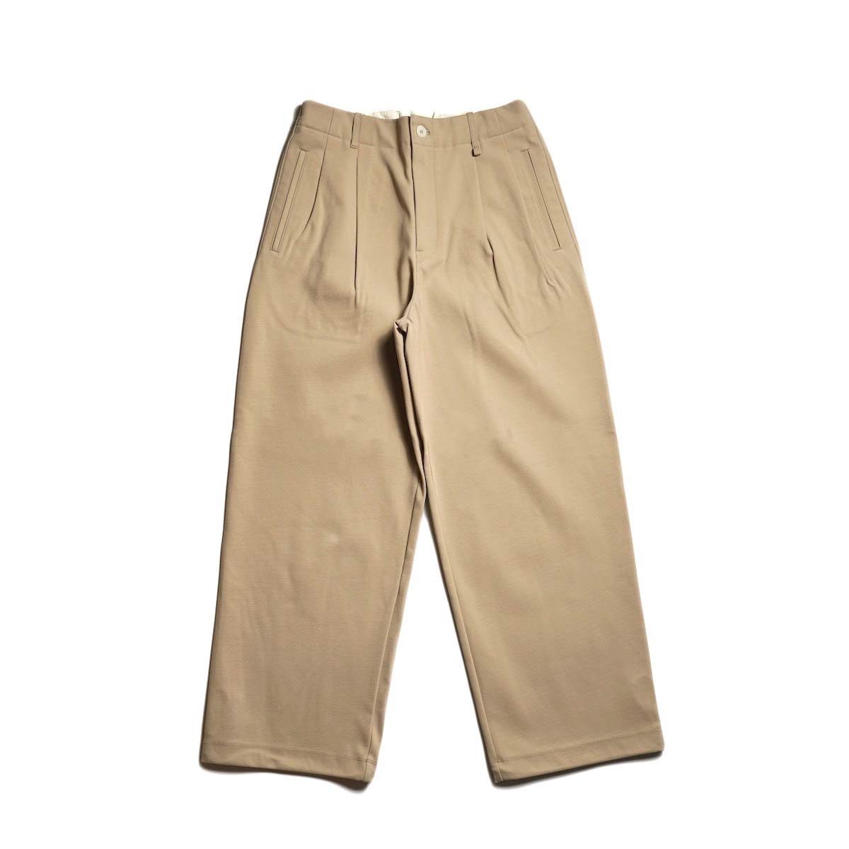 CURLY&amp;Co. / KNIT CHINO-CLOTH PANTS (Khaki)
