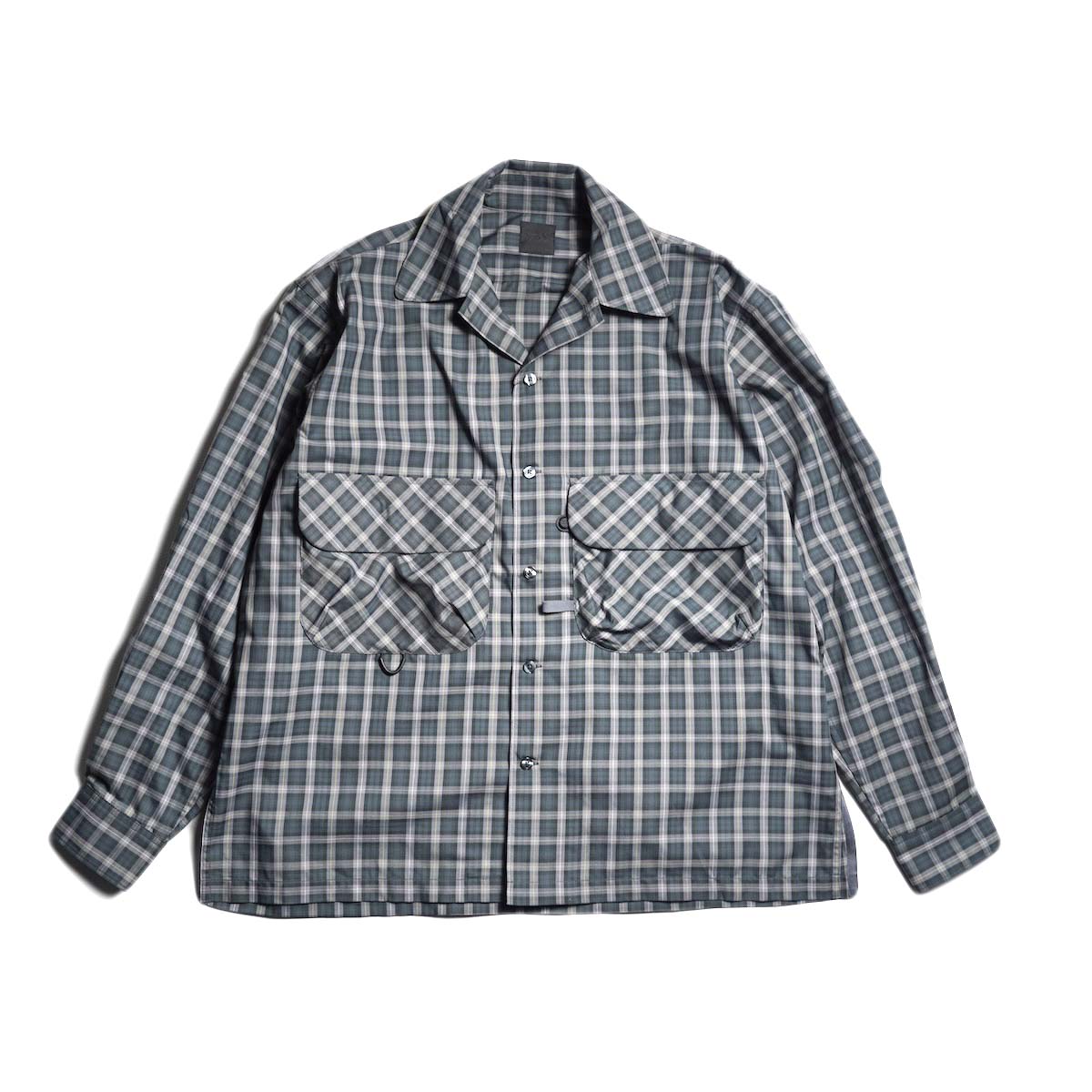 DAIWA PIER39 / TECH SPORTS OPEN COLLAR SHIRT L/S GREN PLAID (Charcoal)